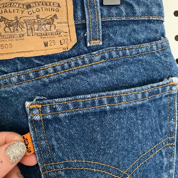 Vintage 505 Orange Tab Levi’s Made in USA Denim Shorts - Picture 7 of 7